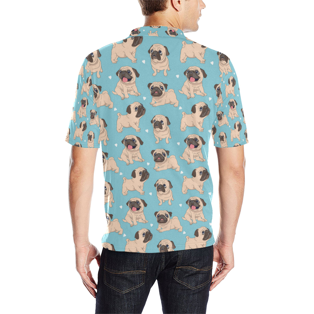 Pug Pattern Print Design A03 Men Polo Shirt