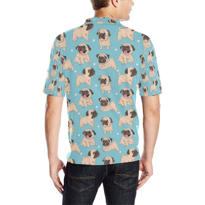 Pug Pattern Print Design A03 Men Polo Shirt