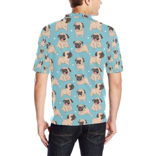 Pug Pattern Print Design A03 Men Polo Shirt