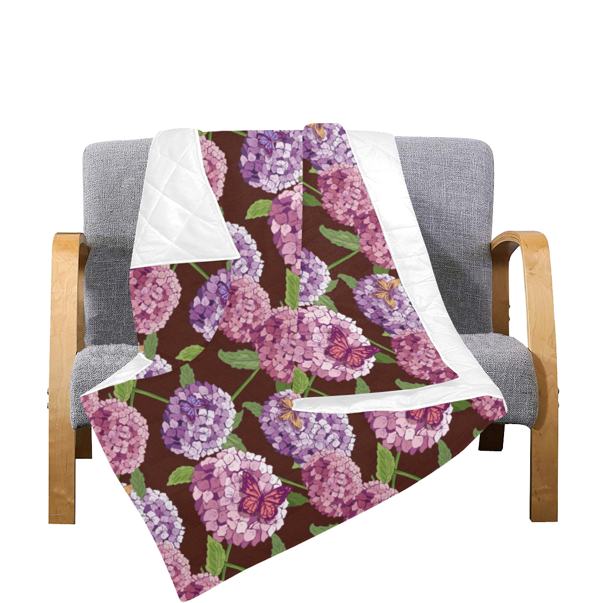 Hydrangea Pattern Print Design HD08 Premium Quilt