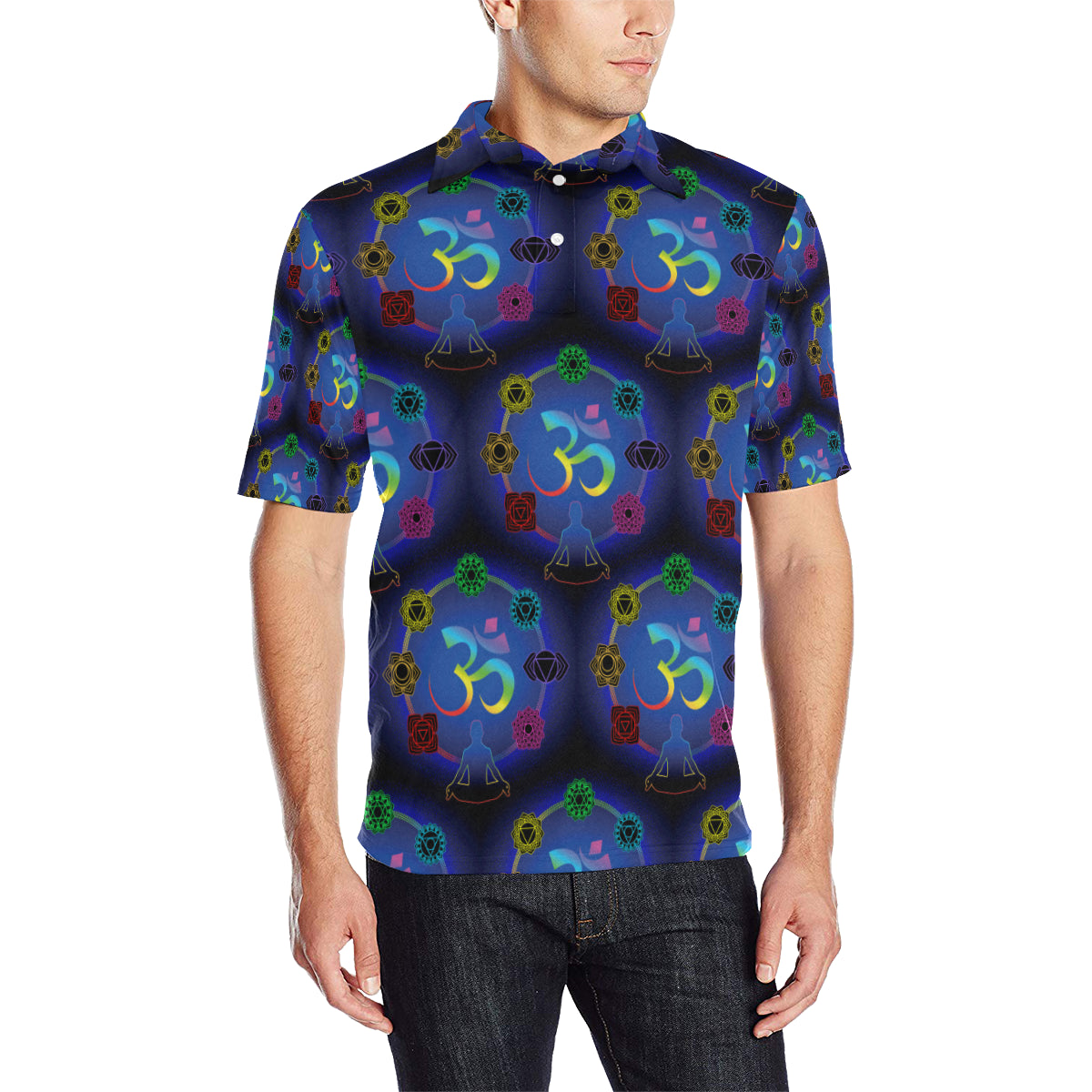 Chakra Zen Yoga OM Men Polo Shirt
