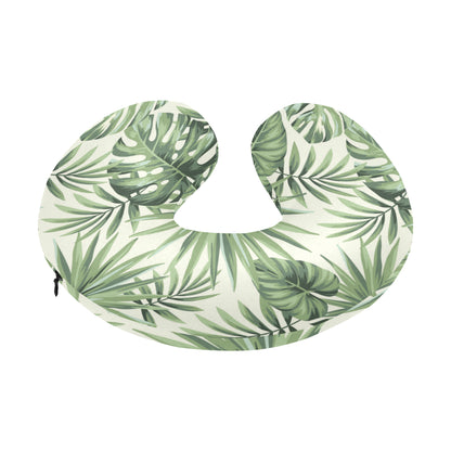 Palm Leaf Pattern Print Design A02 U-Shaped Travel Neck Pillow