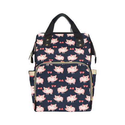Pig Cute Pattern Print Design 02 Diaper Bag Backpack