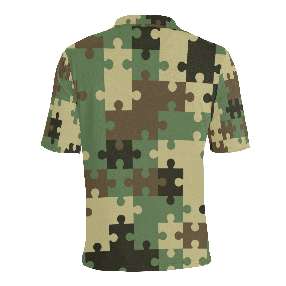 Puzzle Camo Pattern Print Design A03 Men Polo Shirt