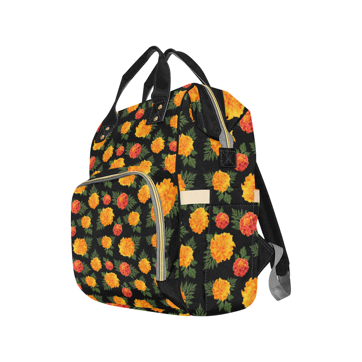 Marigold Pattern Print Design MR05 Diaper Bag Backpack