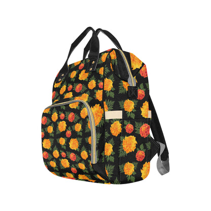 Marigold Pattern Print Design MR05 Diaper Bag Backpack
