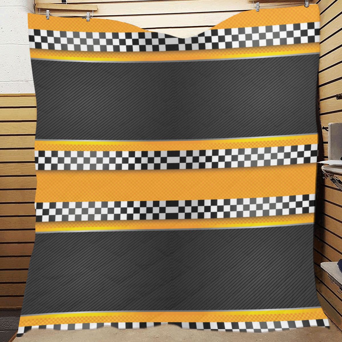 Checkered Pattern Print Design 01 Premium Quilt