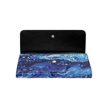 Ocean Liquid Pattern Print Design A03 Women's Trifold Wallet