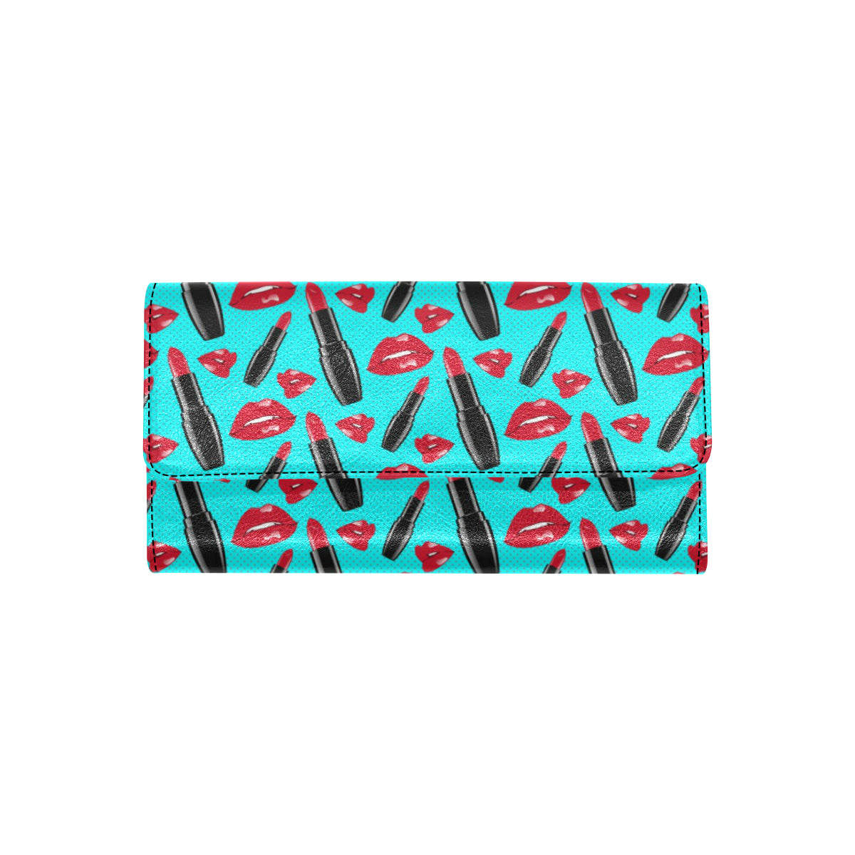 Lipstick Pattern Print Design LT02 Women's Trifold Wallet