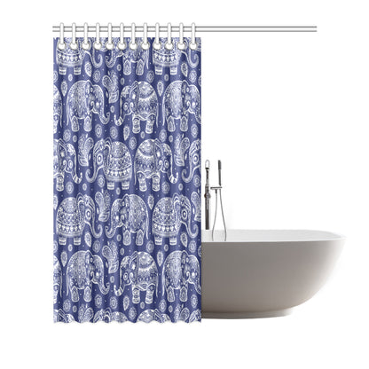 White Elephant Mandala Shower Curtain