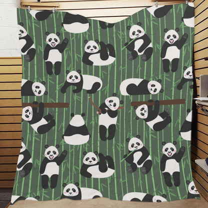 Panda Pattern Print Design A04 Premium Quilt