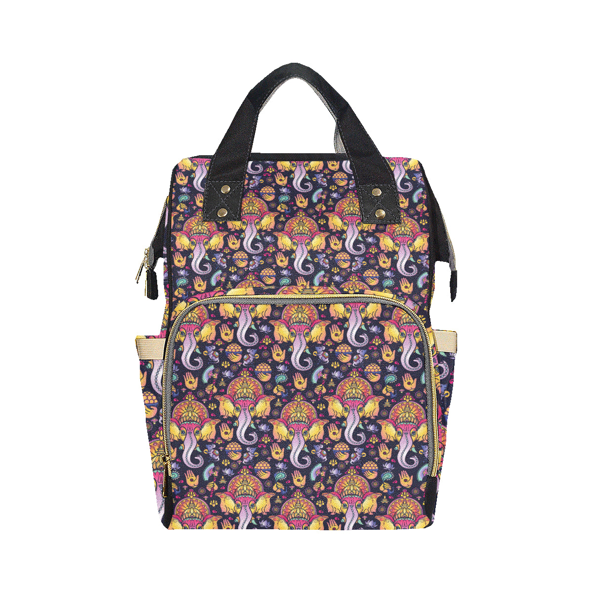 Ganesha Indian Pattern Print Design 03 Diaper Bag Backpack