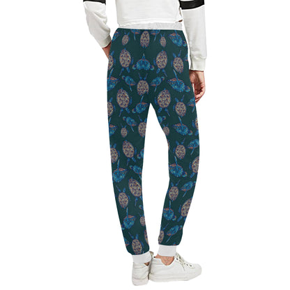 Sea Turtle Hand Drawn Blue Print Unisex Sweatpants