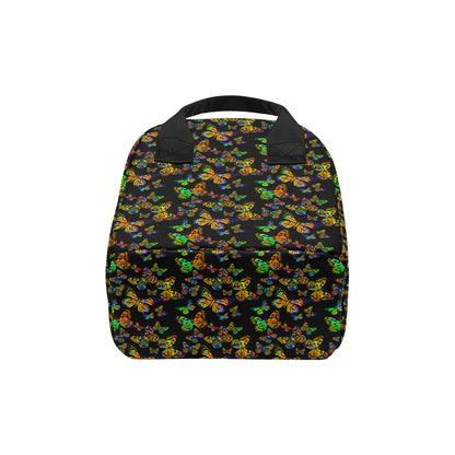 Butterfly Neon Color Print Pattern Insulated Lunch Bag