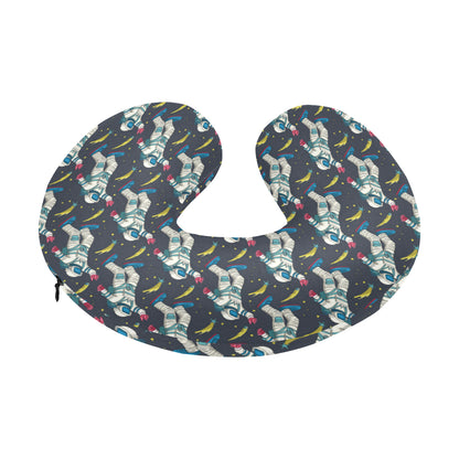 Astronaut Pattern Print Design 04 U-Shaped Travel Neck Pillow