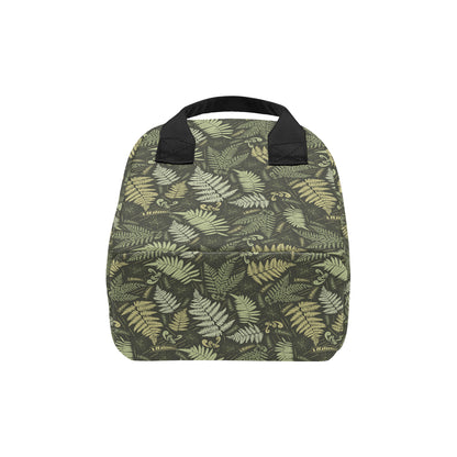 Fern Leave Green Print Pattern Insulated Lunch Bag