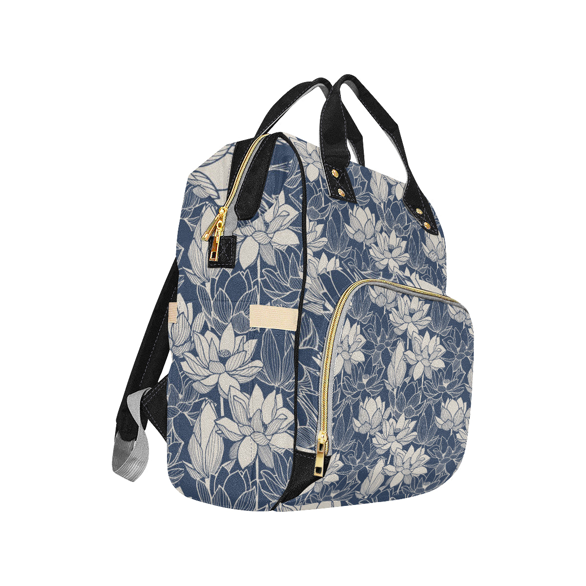 Water Lily Pattern Print Design WL04 Diaper Bag Backpack