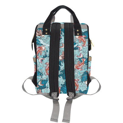 KOI Fish Pattern Print Design 05 Diaper Bag Backpack
