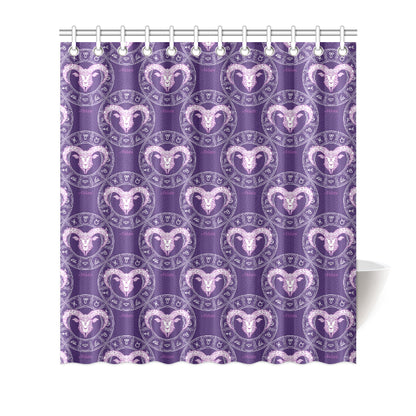 Aries Zodiac Pattern Print Design 02 Shower Curtain