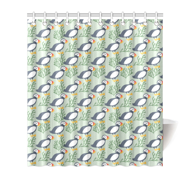 Puffin Pattern Print Design A04 Shower Curtain