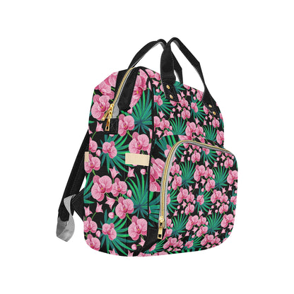 Orchid Pink Pattern Print Design OR06 Diaper Bag Backpack