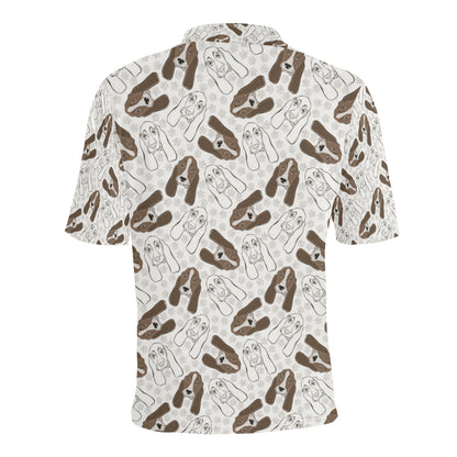 Basset Hound Pattern Print Design 01 Men Polo Shirt