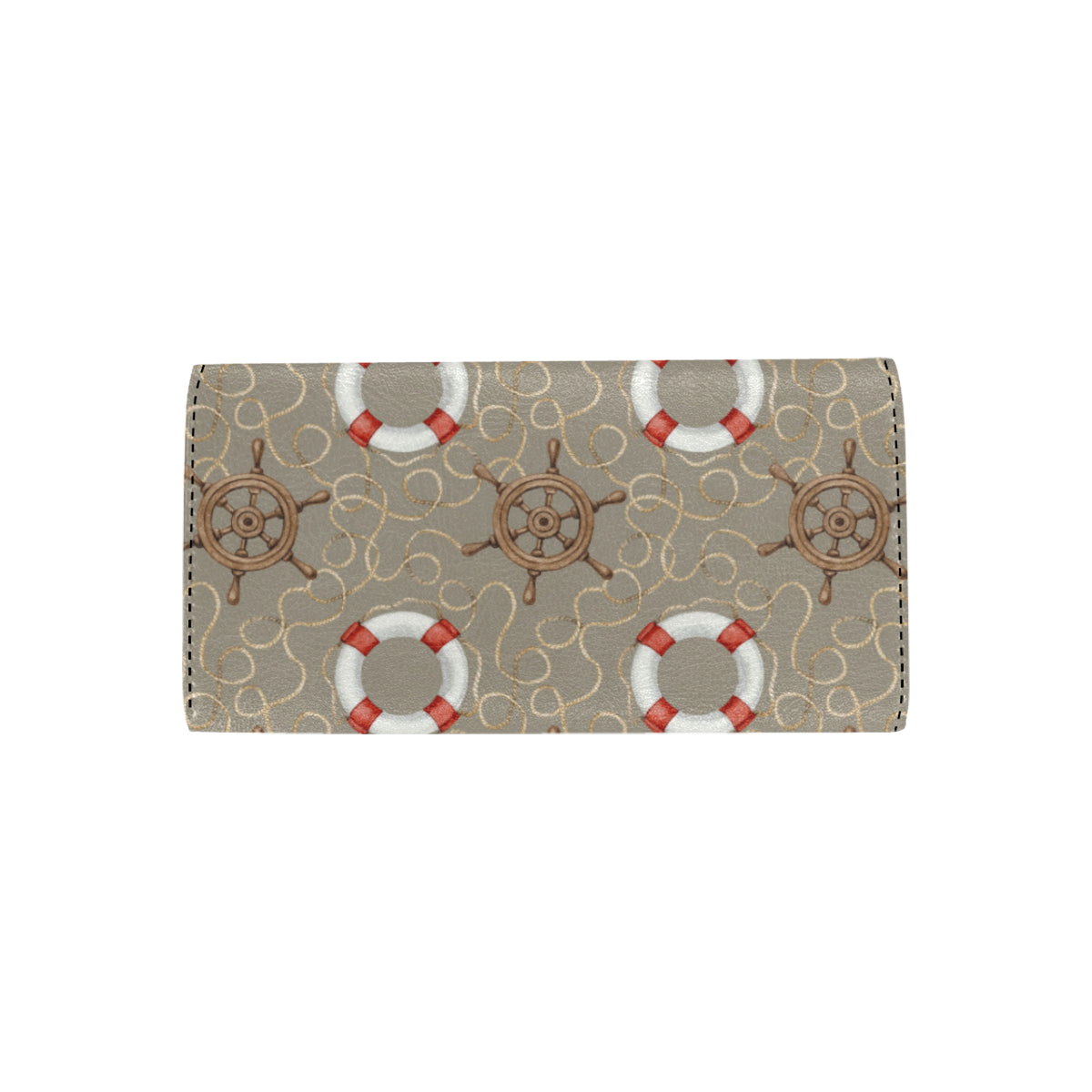 Nautical Pattern Print Design A02 Women's Trifold Wallet