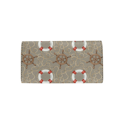 Nautical Pattern Print Design A02 Women's Trifold Wallet