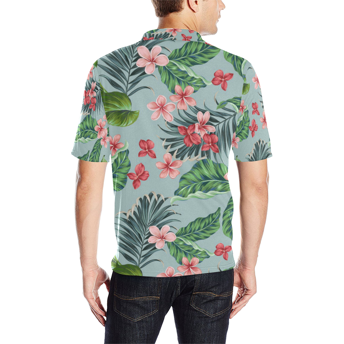 Plumeria Pattern Print Design PM027 Men Polo Shirt