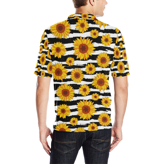 Sunflower Pattern Print Design SF010 Men Polo Shirt