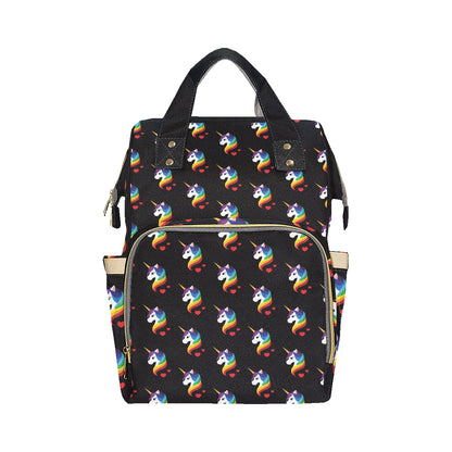 Rainbow Unicorn Pattern Print Design A03 Diaper Bag Backpack