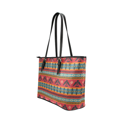 Eagles Native American Design Leather Tote Bag