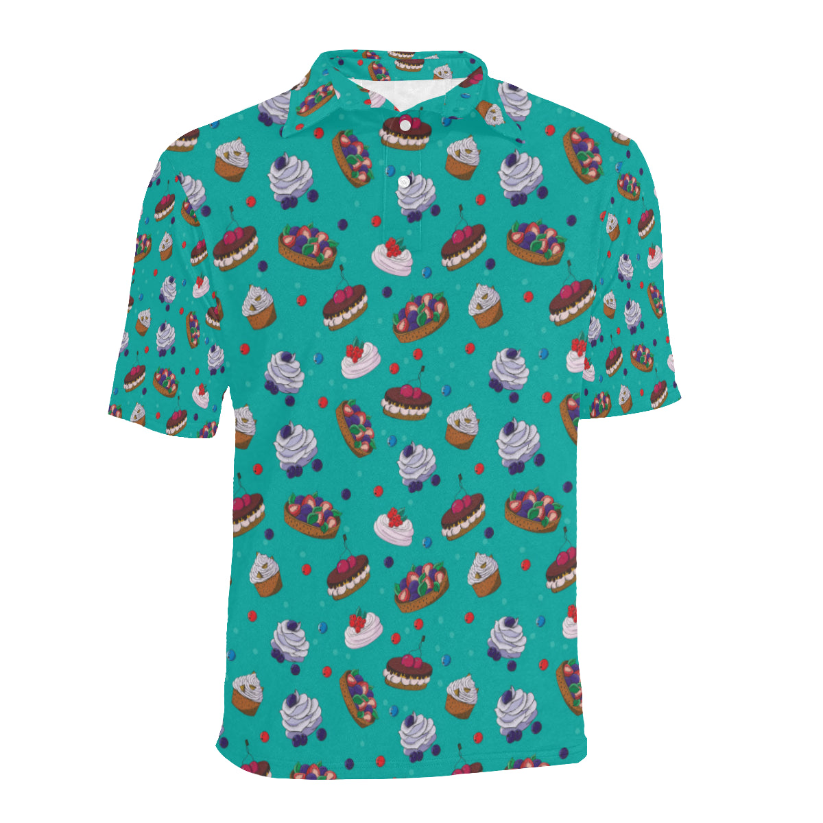 Cake Pattern Print Design 07 Men Polo Shirt