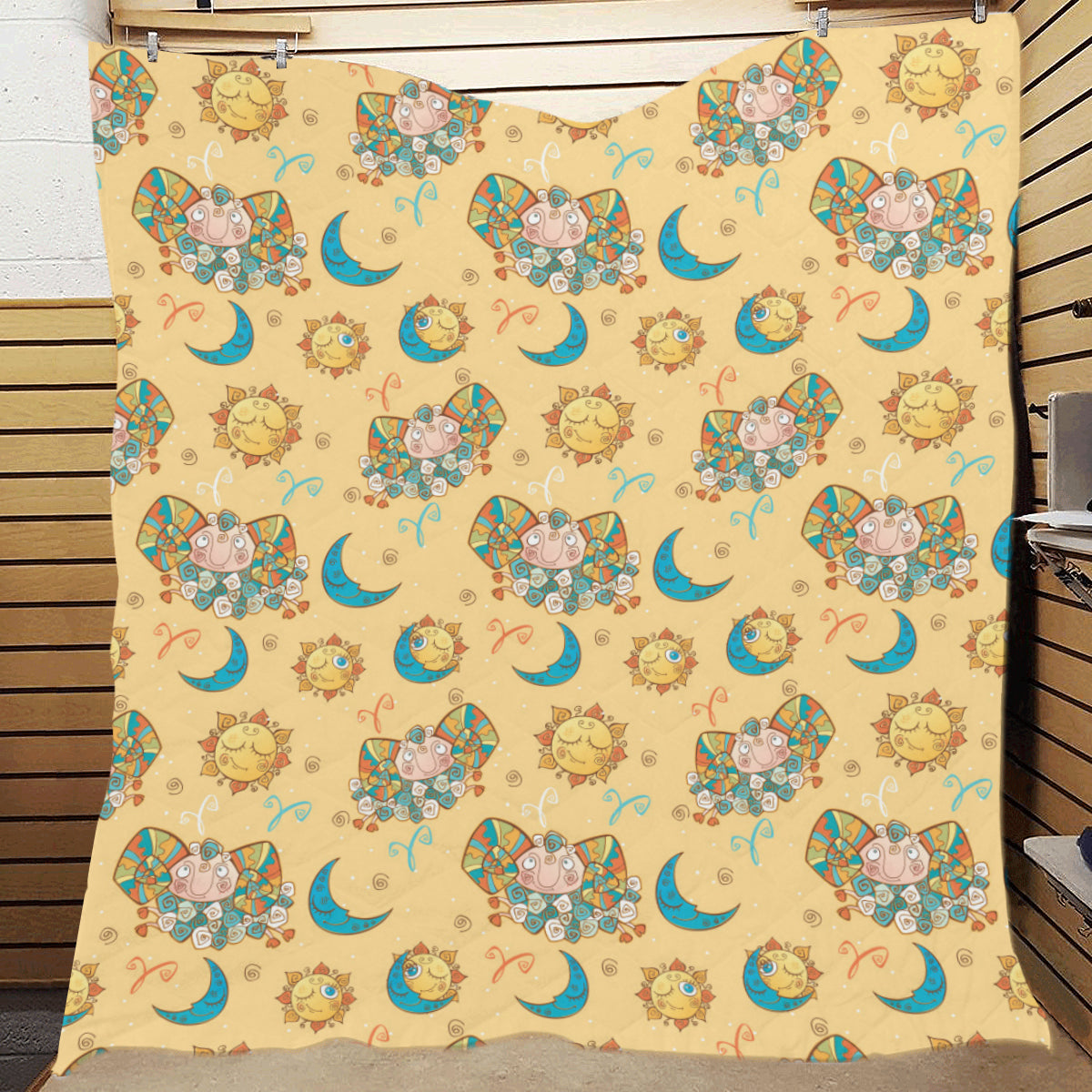 Aries Zodiac Pattern Print Design 03 Premium Quilt