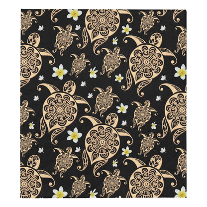 Turtle Polynesian Tribal Hawaiian Premium Quilt