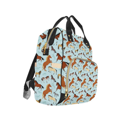 Horse Cute Themed Pattern Print Diaper Bag Backpack