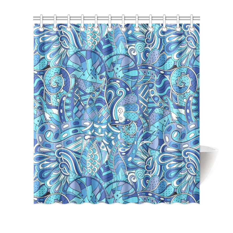 Funky Retro Pattern Print Design A02 Shower Curtain