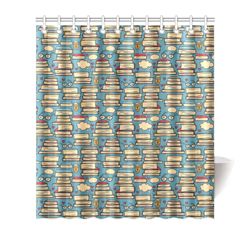 Book Pattern Print Design 03 Shower Curtain