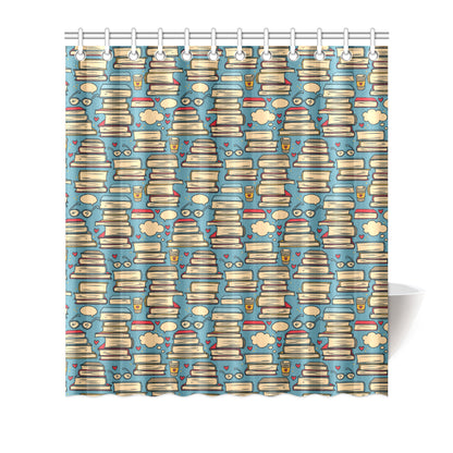 Book Pattern Print Design 03 Shower Curtain