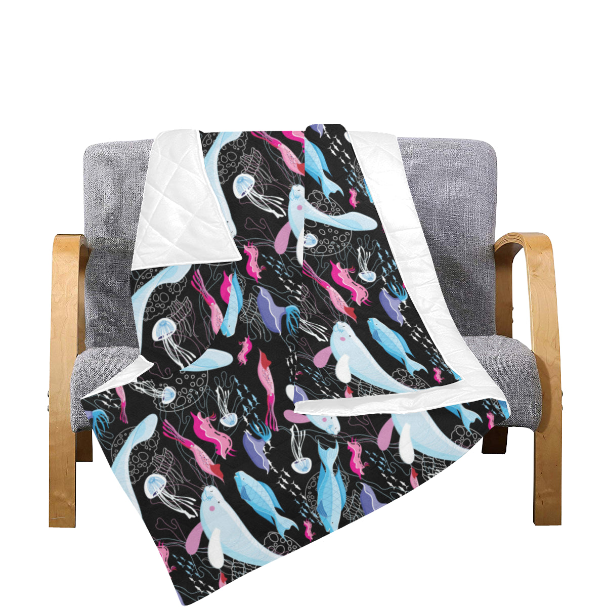 Manatee Pattern Print Design 02 Premium Quilt