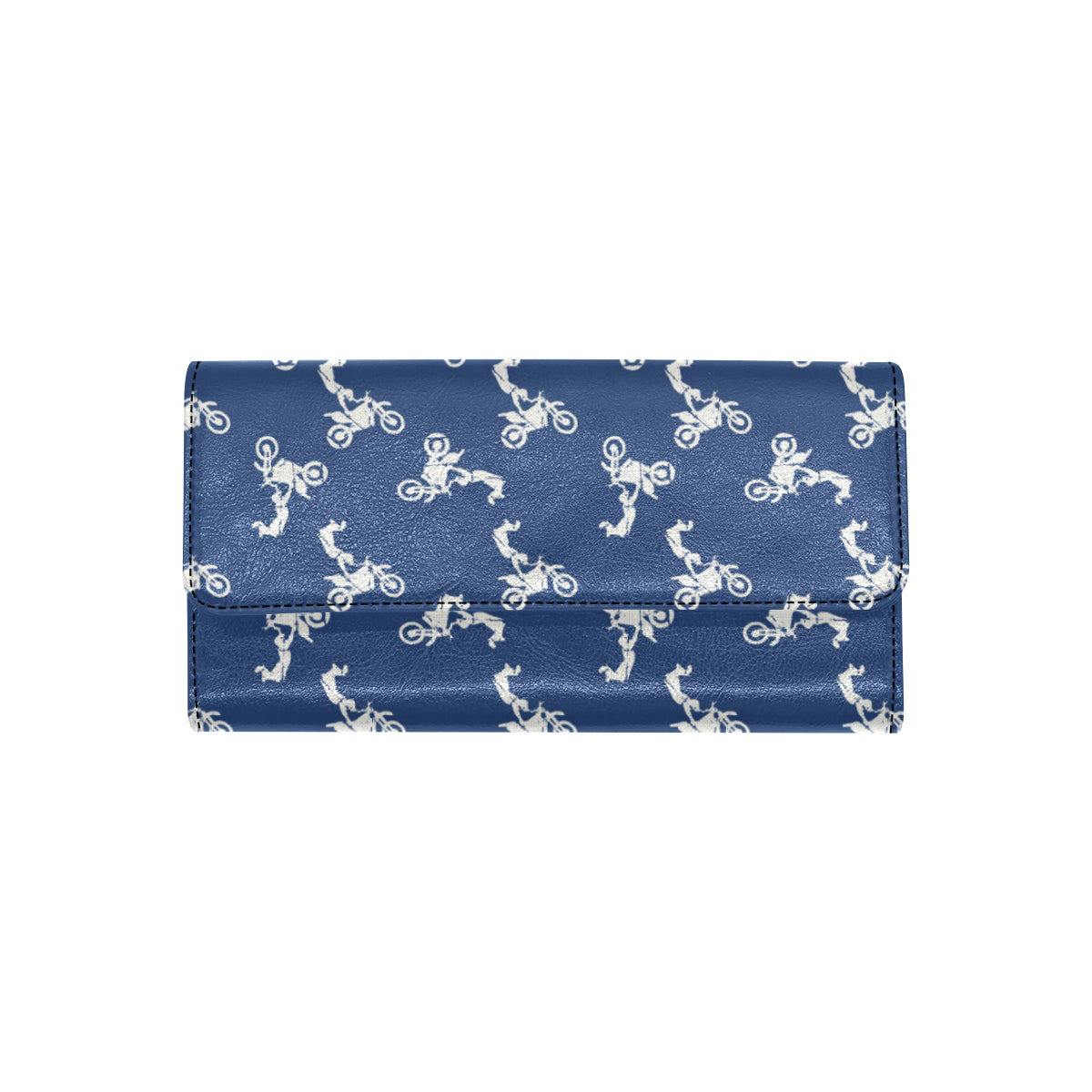 Motocross Pattern Print Design 01 Women's Trifold Wallet