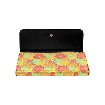 Grapefruit Pattern Print Design GF01 Women's Trifold Wallet