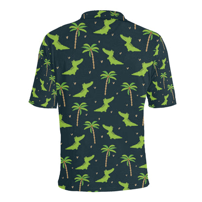 Alligator Pattern Print Design 02 Men Polo Shirt