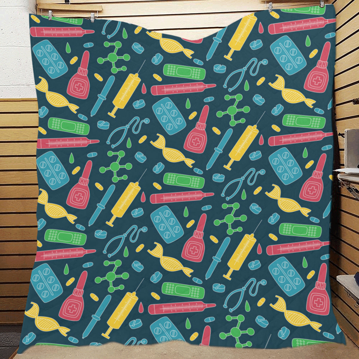 Phlebotomist Pattern Print Design A03 Premium Quilt
