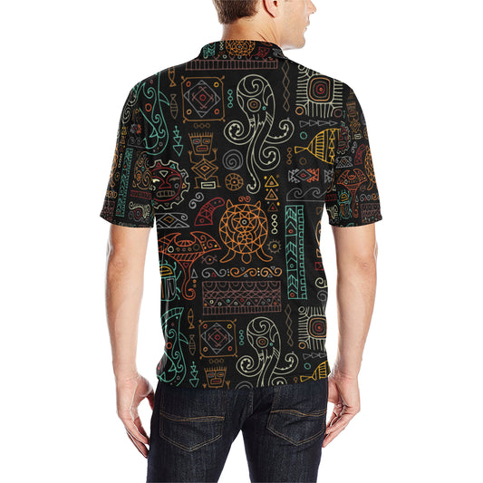 Polynesian Pattern Print Design A04 Men Polo Shirt
