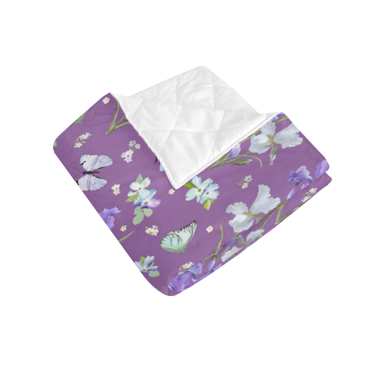 Iris Pattern Print Design IR09 Premium Quilt