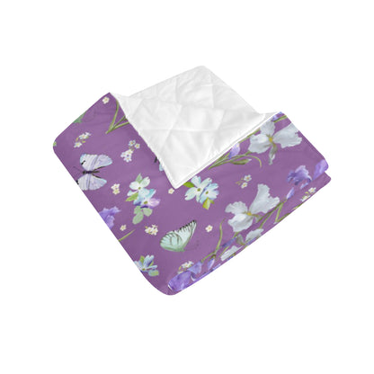 Iris Pattern Print Design IR09 Premium Quilt
