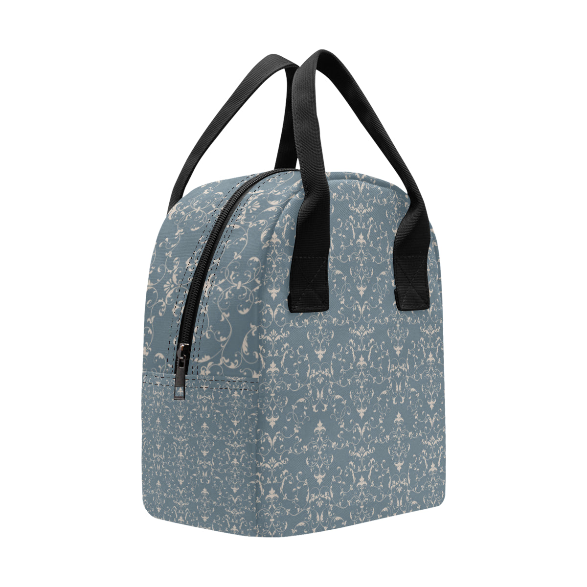 Damask Elegant Teal Print Pattern Insulated Lunch Bag