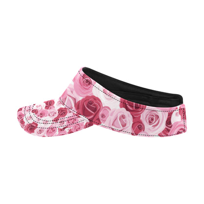 Pink Red Rose Pattern Print Unisex Sun Visor