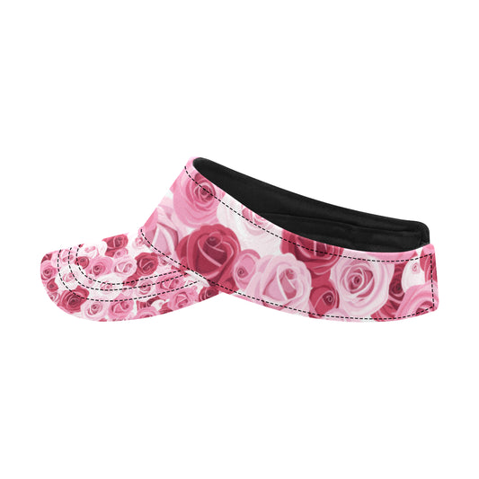 Pink Red Rose Pattern Print Unisex Sun Visor